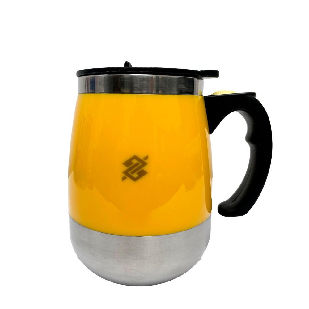Caneca Inox Parede Dupla com Misturador 350ML - Amarelo - 5