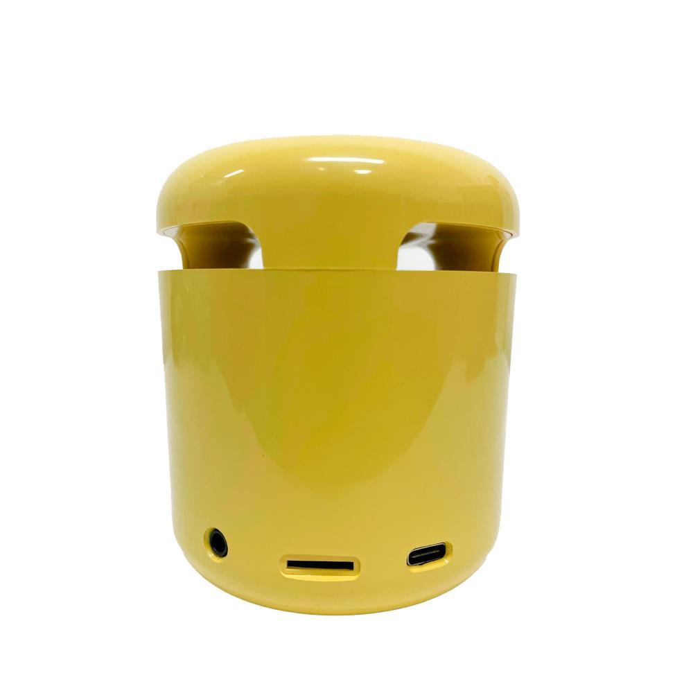 Caixa de Som Multimídia com Relógio Despertador LED - Amarela - 8