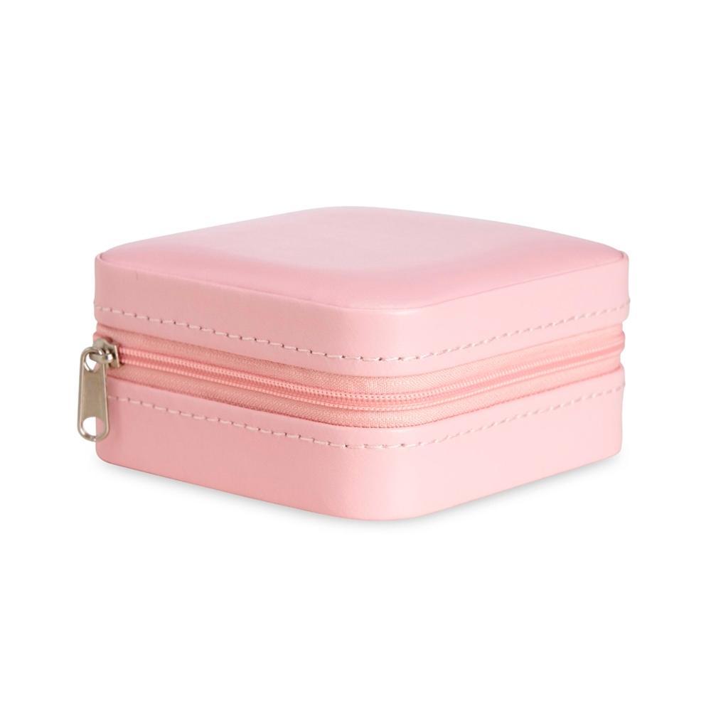 Porta Jóias de couro sintético 10x10cm - Rosa - 5