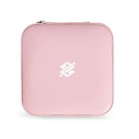 Porta Jóias de couro sintético 10x10cm - Rosa - 2