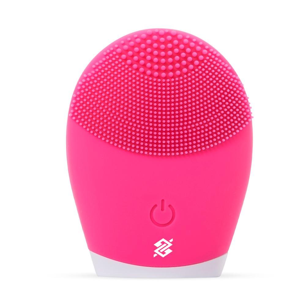 Massageador e Limpador Facial Elétrico à Prova D’água - Rosa Escuro - 1