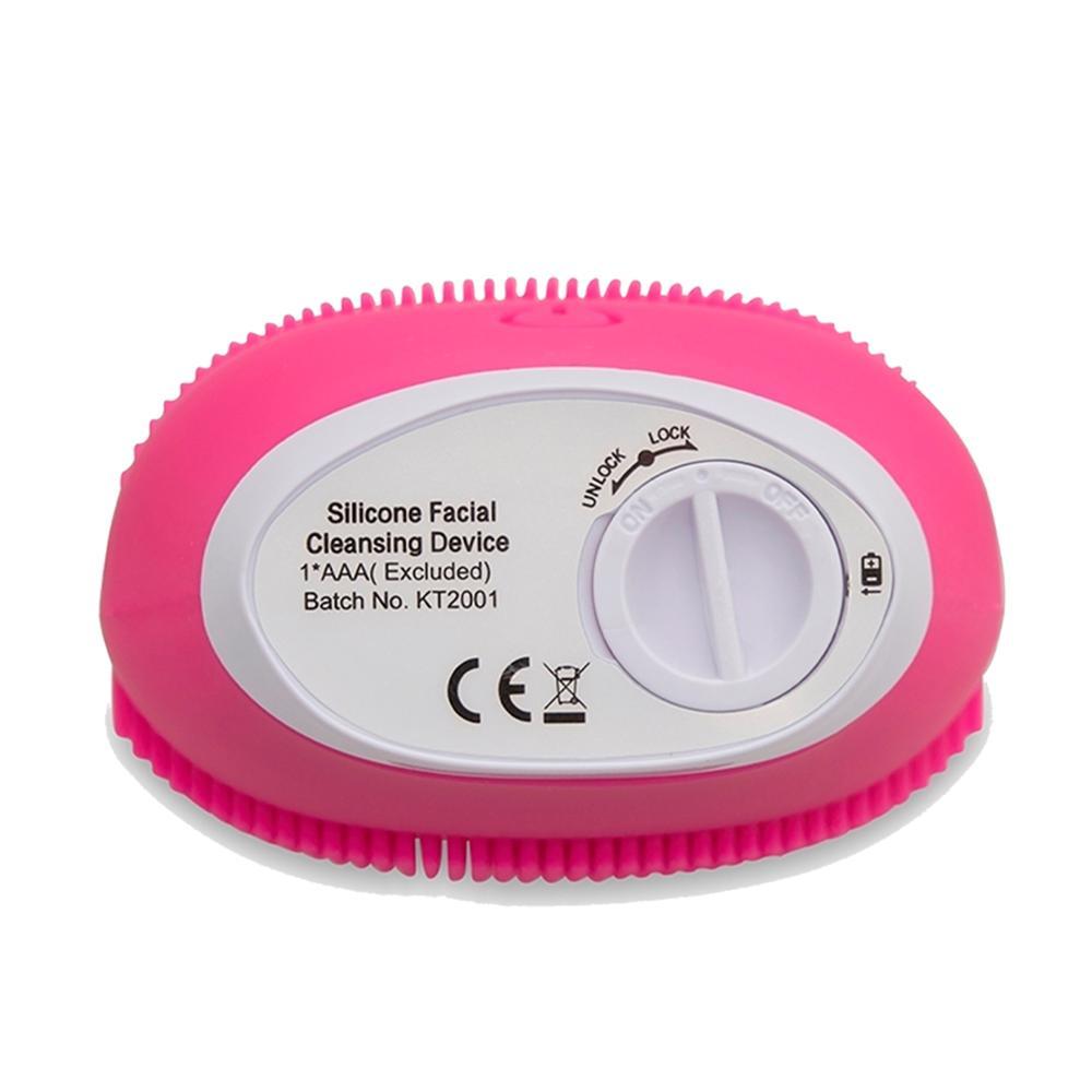 Massageador e Limpador Facial Elétrico à Prova D’água - Rosa Escuro - 3