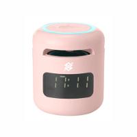 Caixa de Som Multimídia com Relógio Despertador LED - Rosa - 1