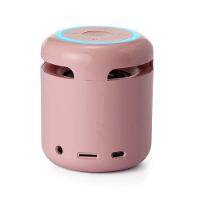 Caixa de Som Multimídia com Relógio Despertador LED - Rosa - 2