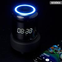 Caixa de Som Multimídia com Relógio Despertador LED - Rosa - 3