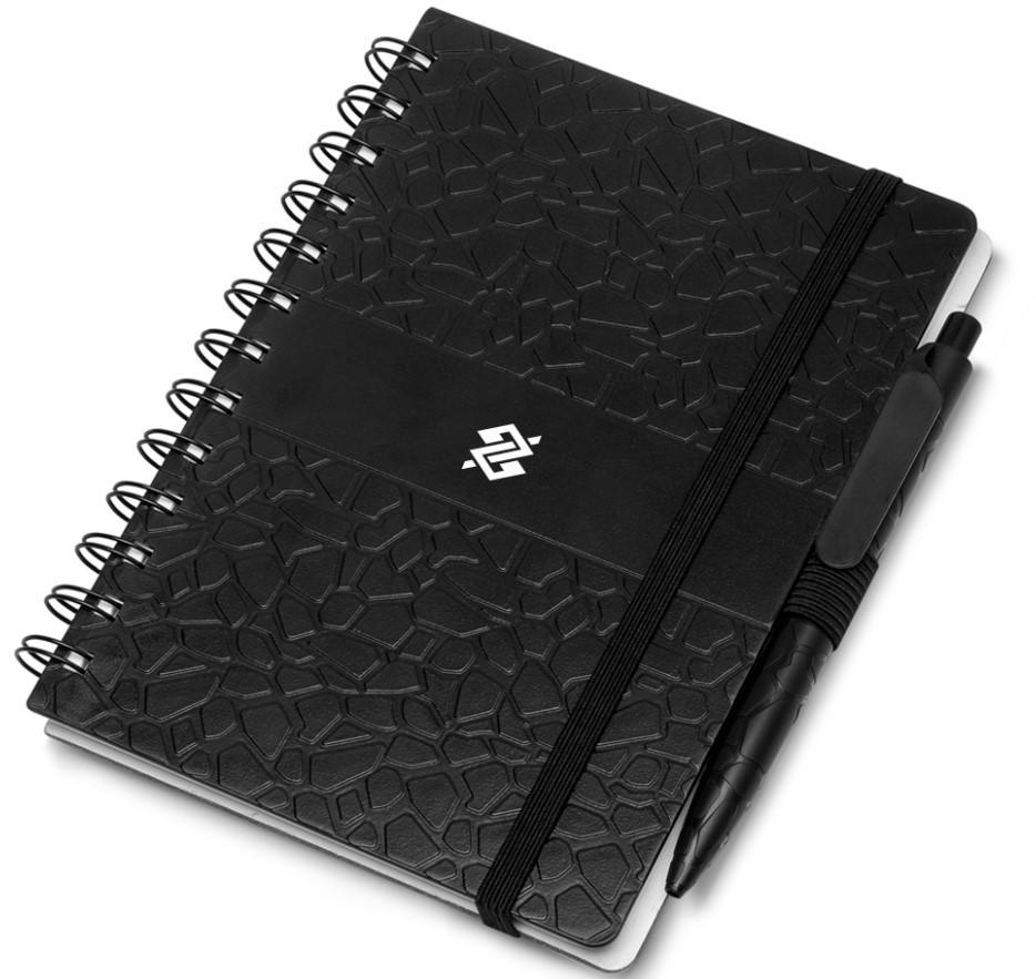 Caderno de Anotações em ABS Impermeável e Caneta - Preto - 1