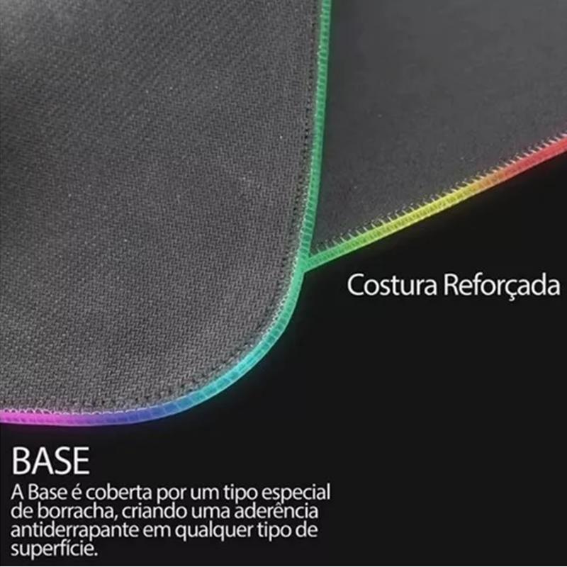 Mouse Pad Gamer com Borda Iluminada 25x35cm - 4