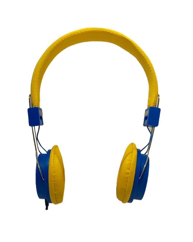 Fone de Ouvido com Microfone - Amarelo e Azul - 2