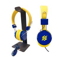 Fone de Ouvido com Microfone - Amarelo e Azul - 5