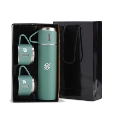 Kit Garrafa Térmica 450ml com Duas Xícaras - Verde - Coleção Loja BB