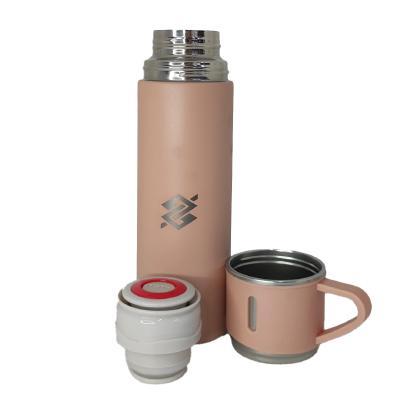 Kit Garrafa Térmica 450ml com Duas Xícaras - Rosa - 2