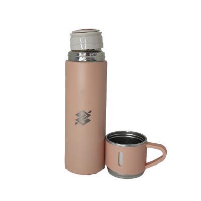 Kit Garrafa Térmica 450ml com Duas Xícaras - Rosa - 3