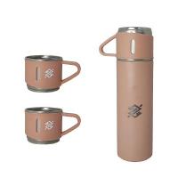Kit Garrafa Térmica 450ml com Duas Xícaras - Rosa - 4