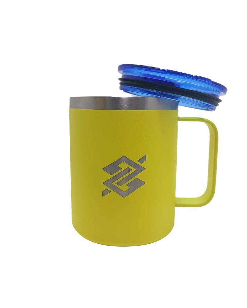 Caneca Térmica M Amarela com Tampa Azul - 2