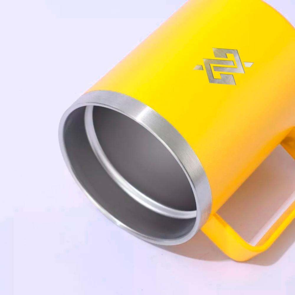 Caneca Térmica M Amarela com Tampa Azul - 4