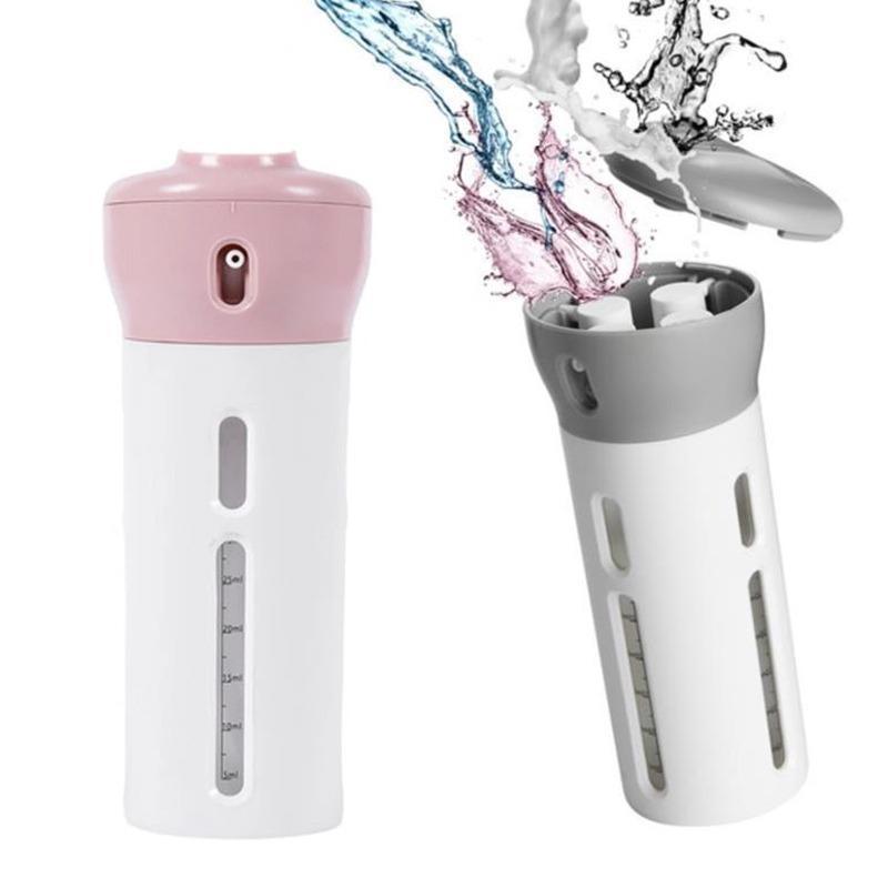 Dispenser Portátil De Viagem 4 em 1 Para Shampoo, Creme e Sabonete - Rosa - 2