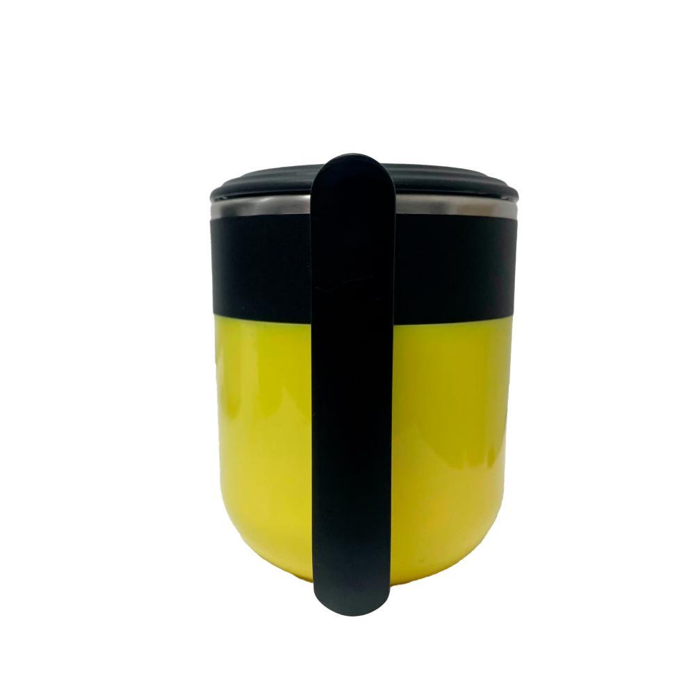 Caneca Plástica com Tampa e Interior em Inox 300ml - Amarelo - 3