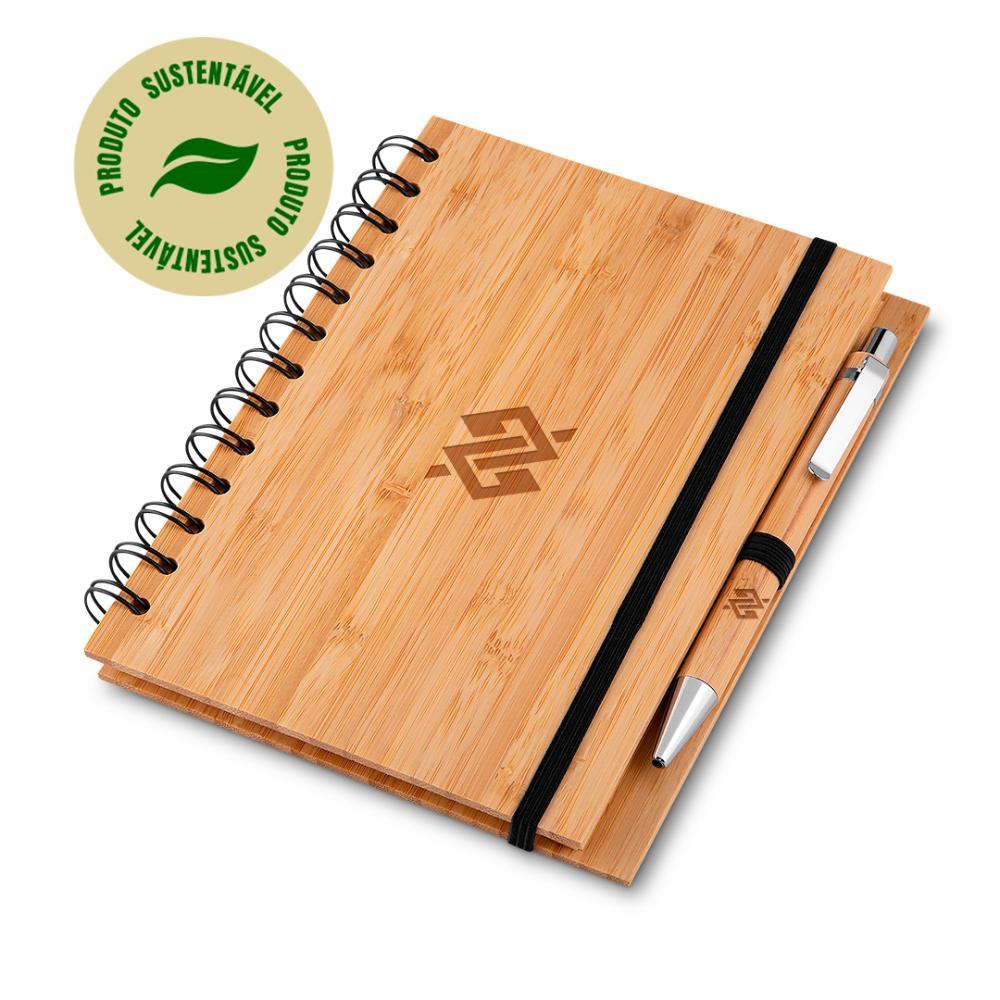 Caderno de Bambu com Caneta A5 - 1