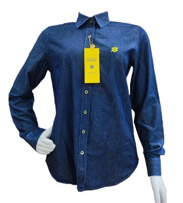 Camisa Jeans Premium Manga Longa Feminina