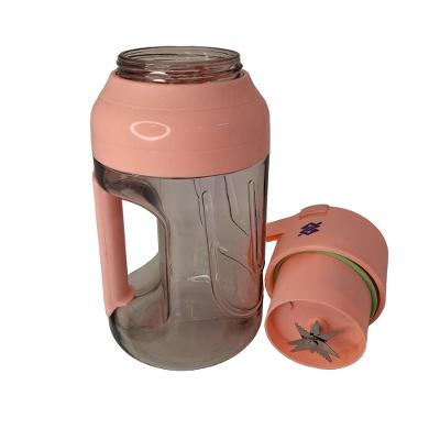 Mini Liquidificador Portátil Tipo Garrafa Com Alça 1,5L - Rosa