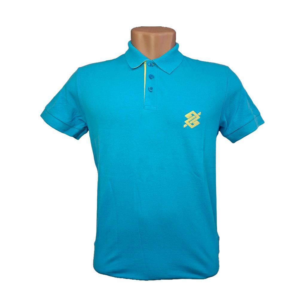 Camiseta Polo Pique Bordada Premium Masculina Azul - 9