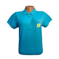 Camiseta Polo Pique Bordada Premium Feminina Azul - 3