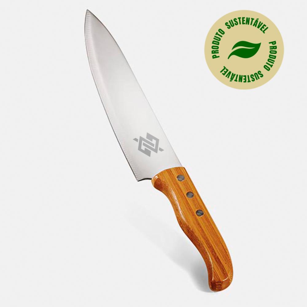 Kit para churrasco com tábua em Bambu faca 8"e garfo em inox Texas - 2