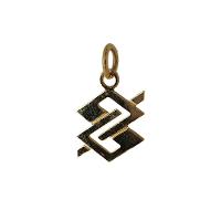 Pingente Dourado para Colar - Grafema BB - 2