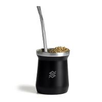 Kit Cuia Térmica Em Aço Inox Com Bomba - Preto 300ML - 1