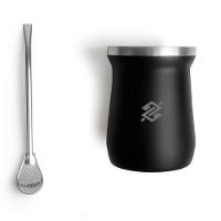 Kit Cuia Térmica Em Aço Inox Com Bomba - Preto 300ML - 3