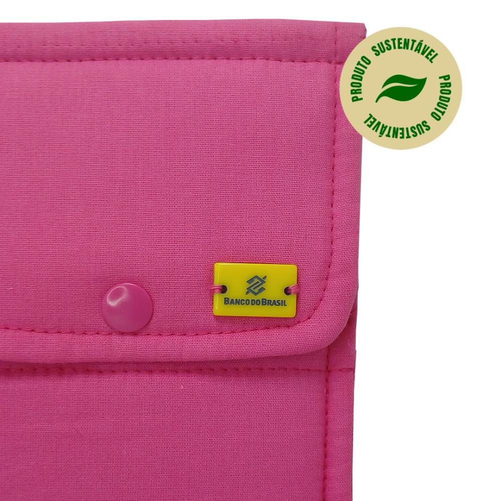 Conjunto de 3 talheres Bege com Porta Talher Tecido Rosa - 3