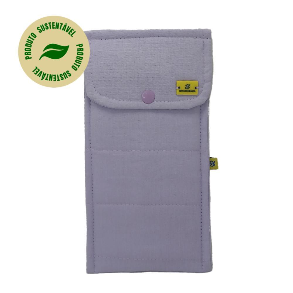 Conjunto de 3 Talheres Bege com Porta Talher Tecido Lilas - 2