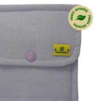 Conjunto de 3 Talheres Bege com Porta Talher Tecido Lilas - 3