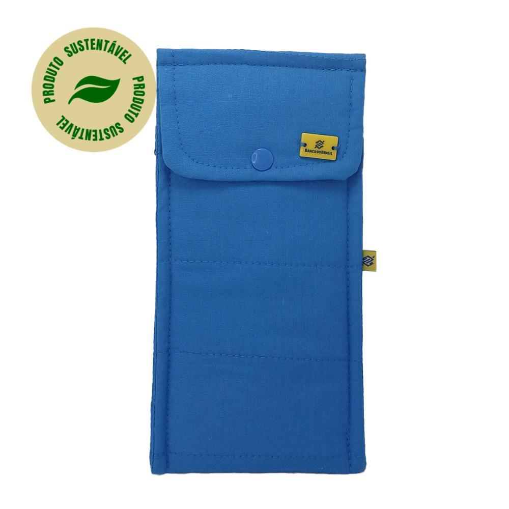 Conjunto de 3 Talheres Bege com Porta Talher Tecido Azul - 5