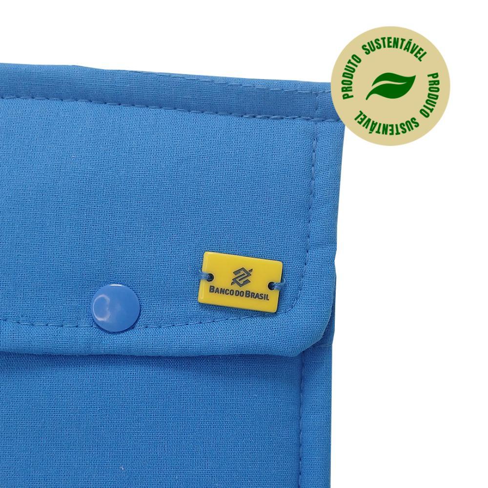 Conjunto de 3 Talheres Bege com Porta Talher Tecido Azul - 6