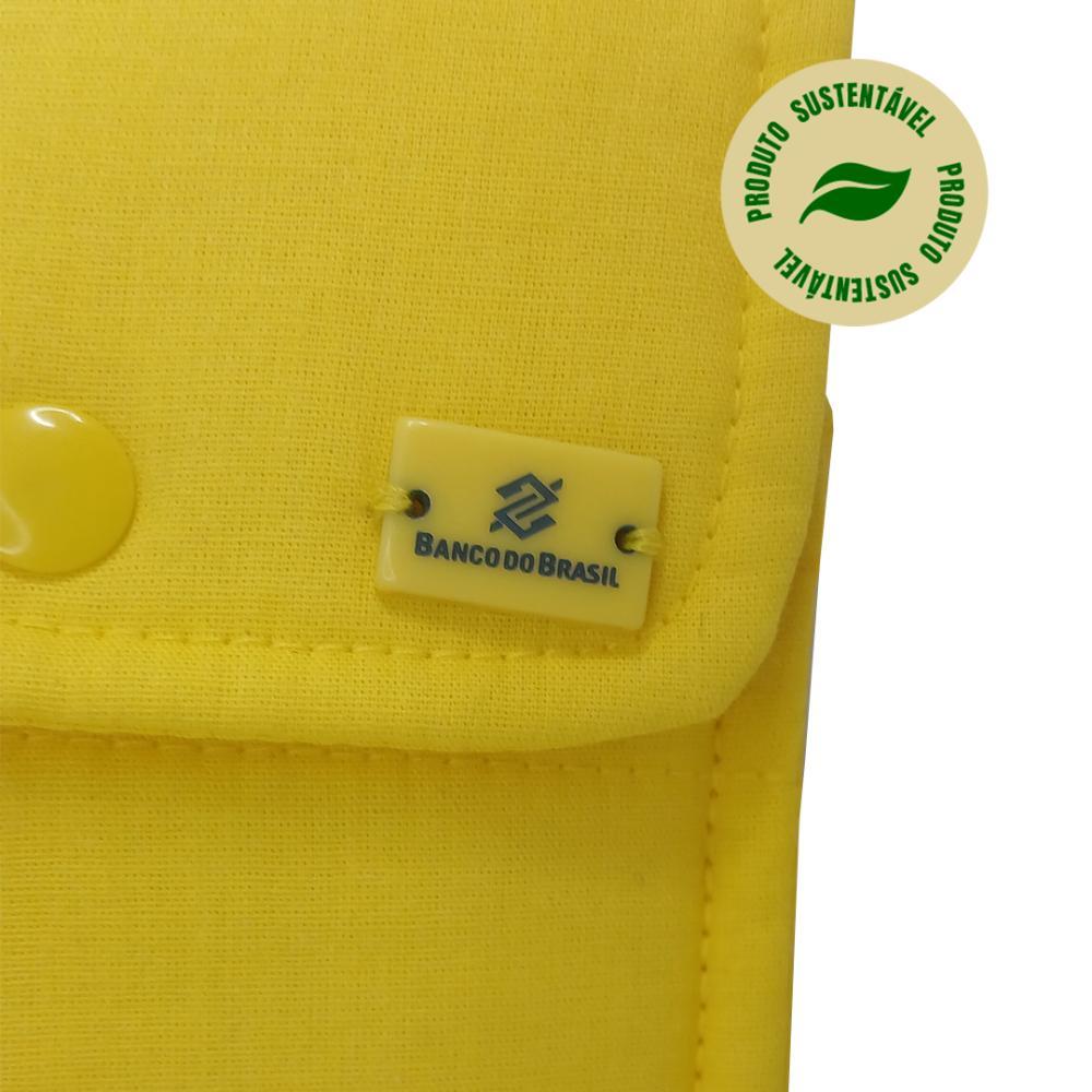 Conjunto de 3 Talheres Azul com Porta Talher Tecido Amarelo - 3