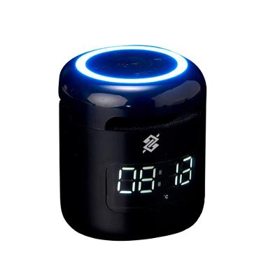 Caixa de Som Multimídia com Relógio Despertador LED - Preto