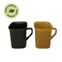 Kir com 02 Canecas Quadrada 250ml - Madeira Clara e Madeira Escura - Produto Sustentável - 4