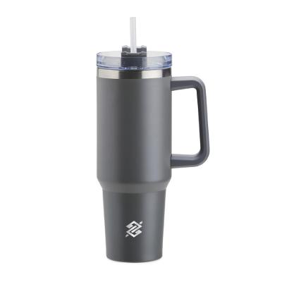 Caneca Térmica Com Canudo 1,2L - Cinza