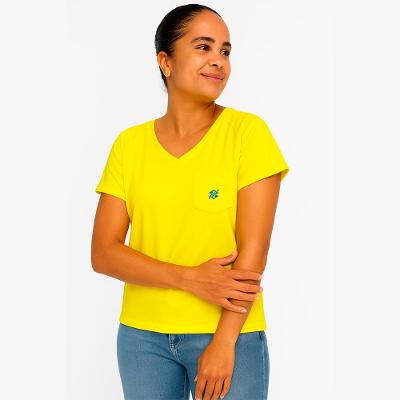 Camiseta T-Shirt Feminina em Meia Malha AMARELA - Sustentável
