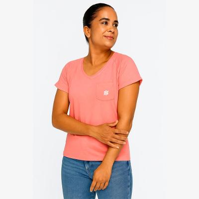 Camiseta T-Shirt Feminina em Meia Malha ROSA - Sustentável