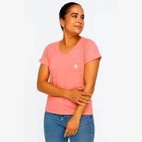 Camiseta T-Shirt Feminina em Meia Malha ROSA - Sustentável - 1