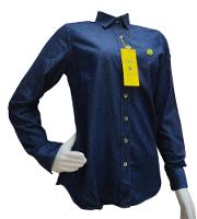 Camisa Jeans Premium Manga Longa Feminina Slim