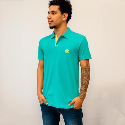 Camiseta Polo Pique Masculina - Coleção Loja BB Slim - Verde