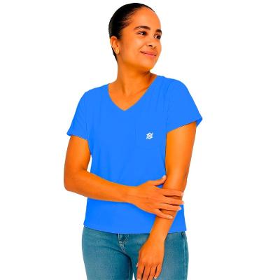 Camiseta T-Shirt Feminina em Meia Malha AZUL - Produto Sustentável