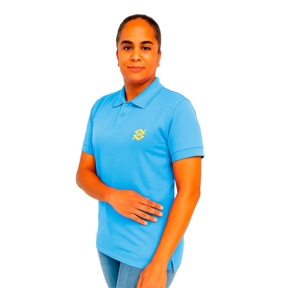Camiseta Polo Pique Feminina - Coleção Loja BB Slim - Azul - 1