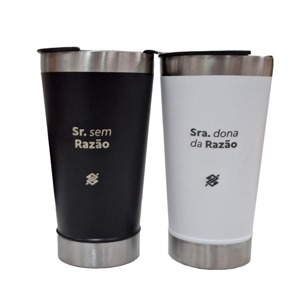 Kit Copo Térmico 500ml em Inox com Abridor - Sra. Dona da Razão e Sr Sem Razão - 1
