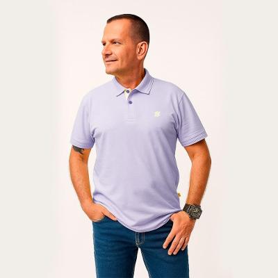 Camiseta Polo Linha Premium Masculina Lilás - Coleção Loja BB - Produto Sustentável
