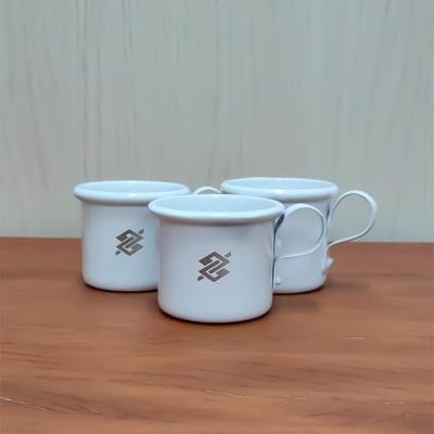 Kit 3 Xícaras Metal - Branco