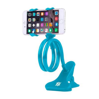 Suporte Comprido Flexível de Celular com Prendedor Articulado para Cama e Mesa Azul